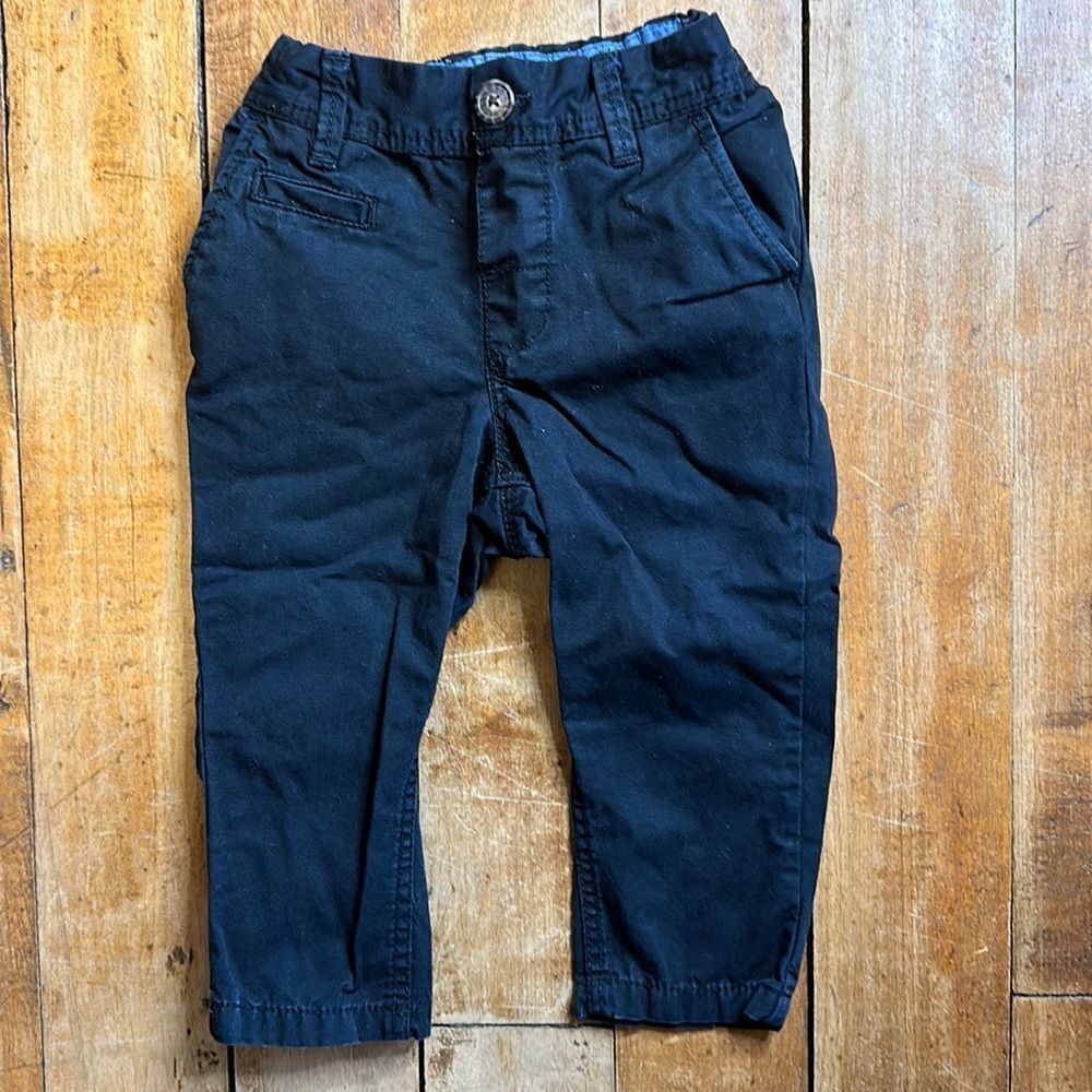H&M Pants size 6 to 9 Months Black Chino Dress Pants Spring Easter Cotton